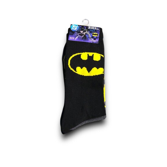 DC Comics Batman Men's Crew Socks - 2 Pairs - Picture 1 of 3
